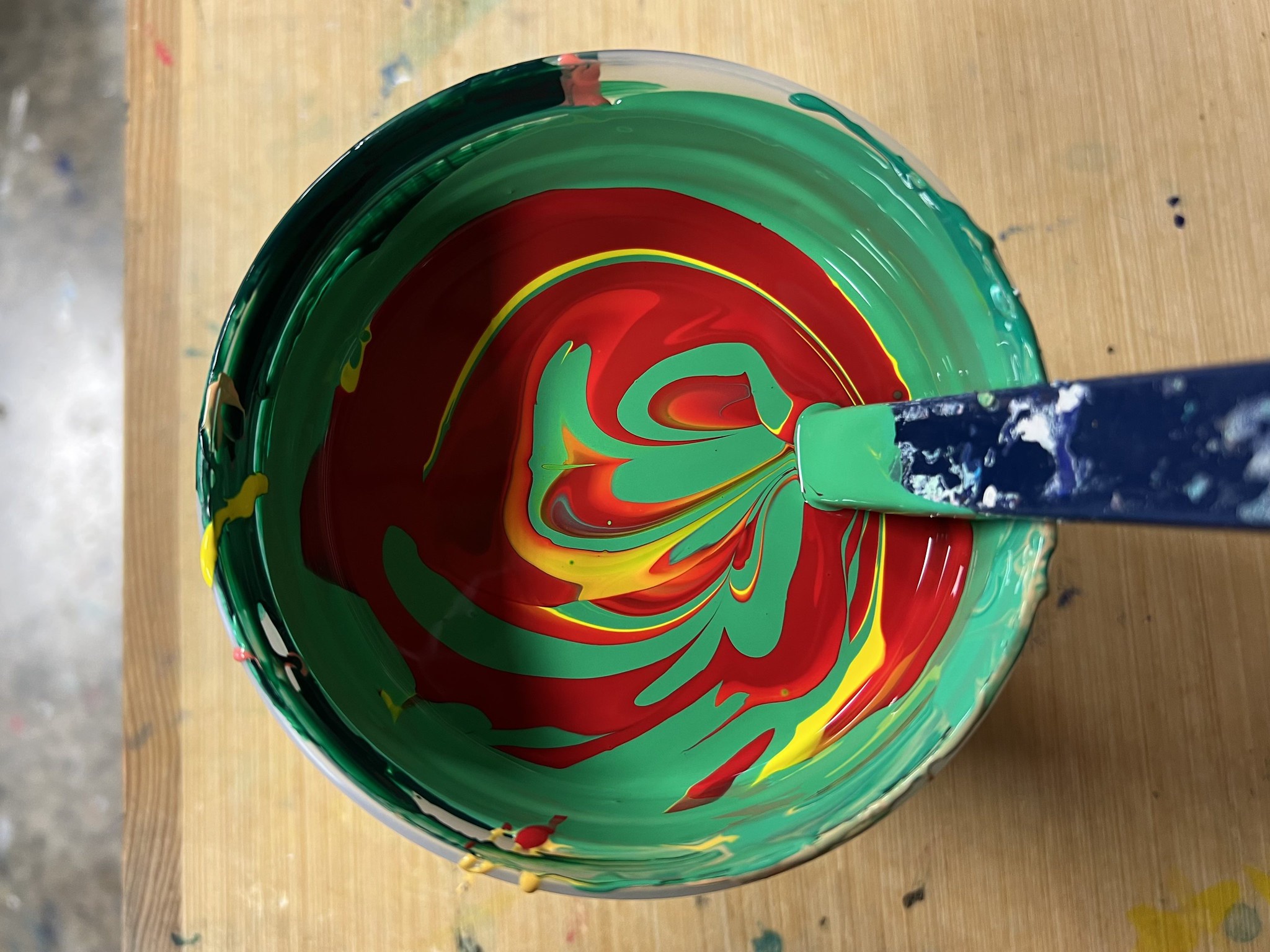photograph of a bucket of paint